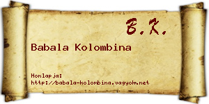 Babala Kolombina névjegykártya